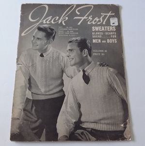4/$20 Vintage Jack Frost 1940's Volume #40 Men's & Boy's Knit Sweaters, Scarves